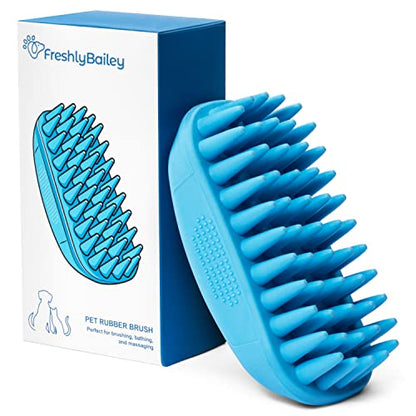 Rubber Curry Brush for Dogs - Soft Deshedding Brush for Short Hair