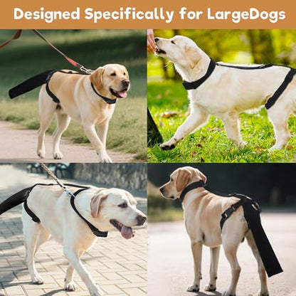 Dog Tail Protector for Large Dogs Adjustable Harness Style Tail Guard-Black