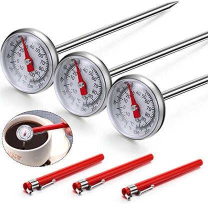 Frienda 3 Pack 1 Inch Dial Food Thermometer, Instant Read
