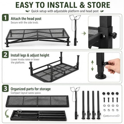 Farm Adjustable Sheep Goat Fitting Stand 47" x 23" Heavy Duty Steel Livestock Care Table for Shearing Trimming Milking