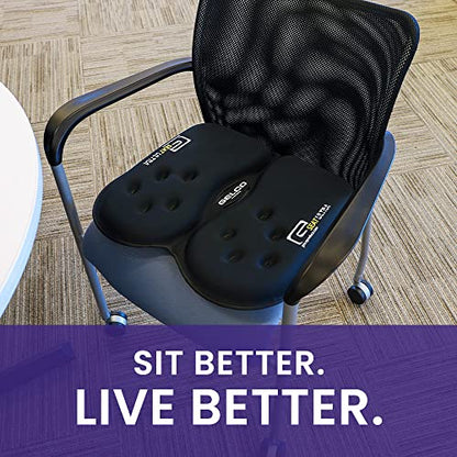 GSeat Ultra Orthopedic Gel and Foam Seat Cushion (Gray) – for Coccyx, Back, Tailbone, Prostate, Postnatal, and Sciatica Pain/Discomfort – Office, Car, Chair, Travel - color: Gray