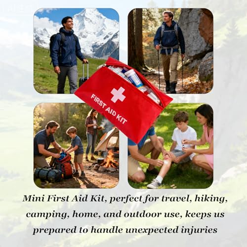 QCWN 6 Pack Empty First Aid Bag Mini Medical Kit Pouch Small Travel Emergency Survival Storage Bags for Car Home Hiking Camping Waterproof Red - size: 6 Pack