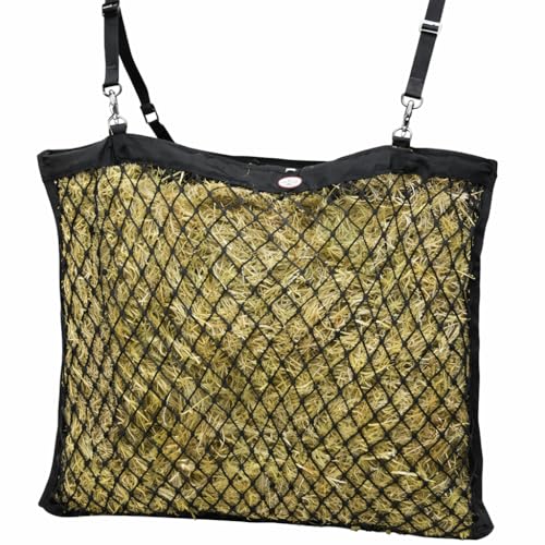 XL Double-Sided Knotless Slow Feed Hay Net – Holds 5–6 Flakes, 2"x2" Openings, Comfortable for Horse Muzzles, 1000D Mesh Side Gussets, Adjustable Hanging Strap, Durable & Safe Design