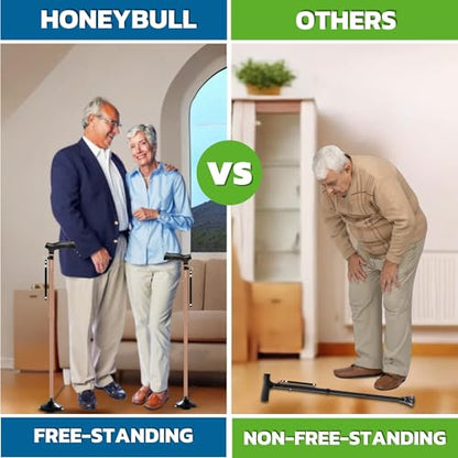 HONEYBULL Walking Cane for Men & Women, Foldable, Free Standing Cane - color: Copper