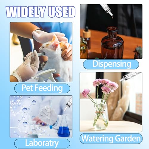 50 Pack 3ml Plastic Syringes with Caps for Science Labs, Liquid Measuring, Watering, Refilling, Oral,Pet - size: 3ml-50Pack
