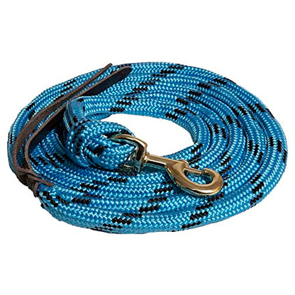 Mustang Poly Cowboy Lead Rope Turq/Black - color: Turq/Black