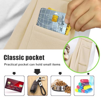 Tomkas Small Dog Cat Sling Carrier Puppy Purse Travel Wrap Soft Crossbody Pet Bag (Cream, M - Classic Pocket & Classic Strap) - color: Cream