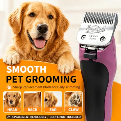 4 Pack Long Cut Pet Grooming Clipper Blades with Ceramic Cutters, Sizes 4FC, 3-3/4FC, 5/8HT & 3/4HT, Silver, Compatible with Andis, Oster A5, Wahl KM10 A5 Style Dog Clippers - color: Silver, size: 4FC + 3-3/4FC + 5/8HT + 3/4HT