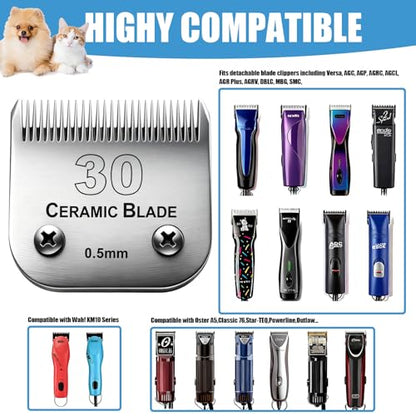 Dog Grooming Replacement Blades Compatible with Andis Dog Clipper - size: 30