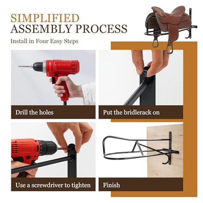 2Pcs Saddle Rack Wall Mounted 22.3 x 11.1 x 8.6 Inch for Horse - size: 2Pieces