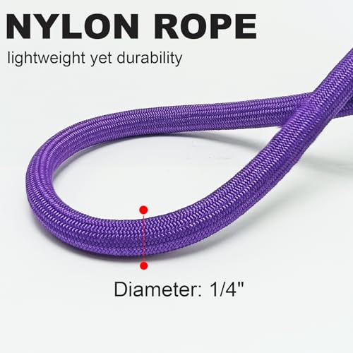 Small Dog Leash 1/4" by 6/8/10FT Lightweight Strong Rope Leash - color: purple, size: 1/4" x 8'