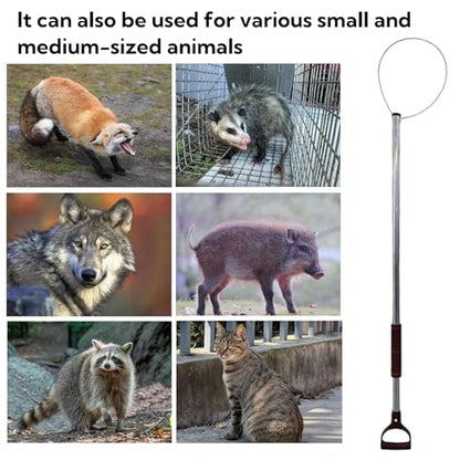 60"-92" Animal Catch Pole Control Tool Noose Holder Net Kit for Dogs Feral Cat Raccoons Hog Pig Fox Coyote Bulldog Wolf Goat Lizards Boar Bichon Calf Piglet Gator