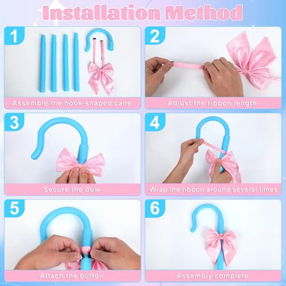 Servllcell Shepherd Staff Prop,Plastic Shepherd Hook Staff Stick Cane Costume Accessory,Halloween Staff Cosplay - color: Blue-p