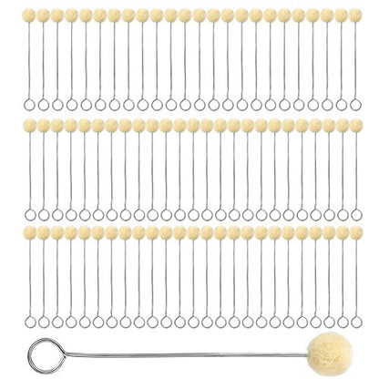 BUTUZE 75 Pcs Wool Daubers Ball Brush, Ball Brush Leather Dye Tool - size: 75 Pcs