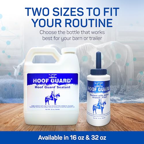 Hoof Guard Sealant for Horses, Fiber-Fortified Aramid Hoof Protector, 16 oz | Professional Horse Hoof Strengthener, Fills Cracks & Locks In Moisture, Hoof Protector for Horses Against Thrush & UV Damage