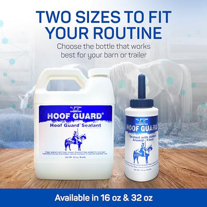 Hoof Guard Sealant for Horses, Fiber-Fortified Aramid Hoof Protector, 16 oz | Professional Horse Hoof Strengthener, Fills Cracks & Locks In Moisture, Hoof Protector for Horses Against Thrush & UV Damage