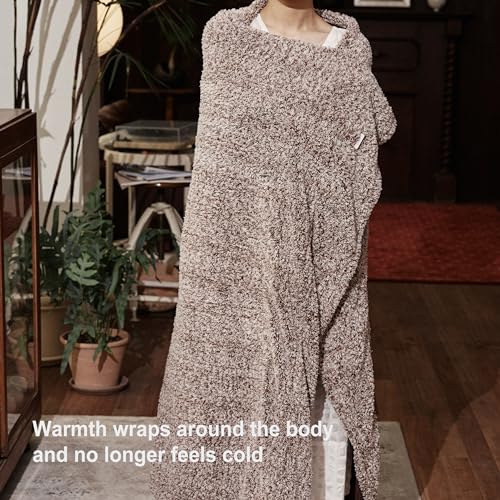 Templewet Heated Blanket Throw 50" x 60",Cute Electric Blanket,Brown | Timer Settings,Auto Off,Soft Sherpa Heated Throw Blanket,Machine Washable,Fast Heating for Sofa Bed Office Use,Gifts for Mom - color: Brown