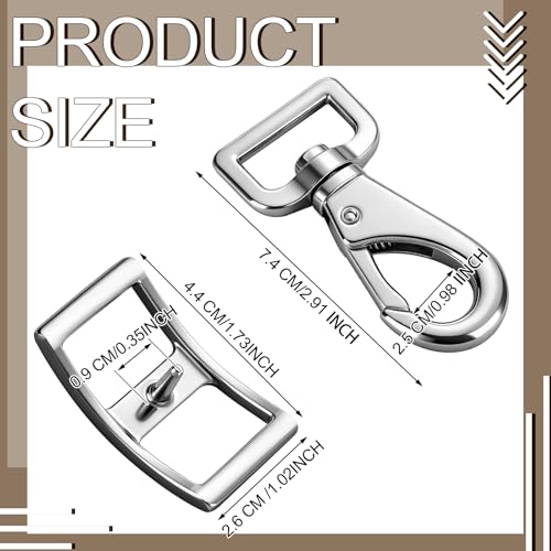 Moxweyeni 16 Pcs Trigger Snap Hooks 2.91" Swivel Bolt Snaps for Horse Tack