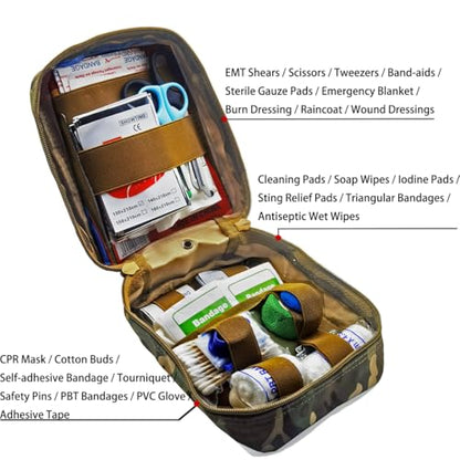 Carlebben EMT Pouch MOLLE Ifak Pouch Tactical MOLLE Medical First Aid Kit Utilit Camouflage - color: Camouflage