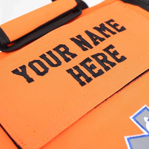 Lightning X Personalized EMT Trauma Bag – Large ALS Medical Bag with 6 Color-Coded Pouches, MOLLE Panel, Waterproof Bottom, Reflective EMS Gear, Custom Embroidered Name or Logo | LXMB35 - color: Orange