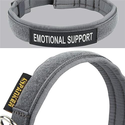 EXCELLENT ELITE SPANKER Military Nylon Small Puppy Dog Collar with Padded - color: Grey, size: S-(13.4"-17.7")