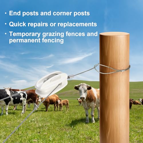 6Pcs Electric Fence End Insulator with 0.8m Wire 200kgf