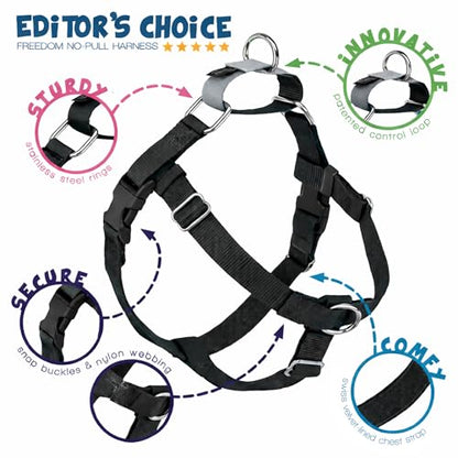 2 Hounds Design Freedom No Pull Dog Harness and Leash, 1" LG, Burgundy - color: Burgundy, size: LG (Chest 28" - 32")