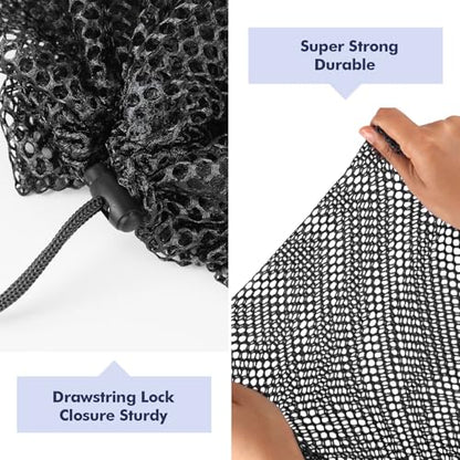 4Pcs Mesh Laundry Bags Washing Machine Mesh Wash Bags Jumbo for Delicates Clothes,Bed Linen,Toys with Drawstring Closure Sturdy (Black, Pack 4 Pcs) - color: Black, size: Pack 4 pcs
