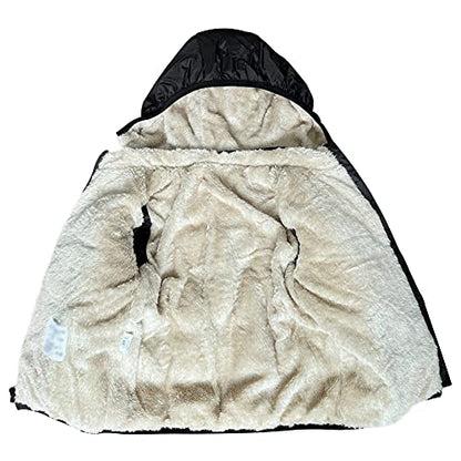 GOODKIDS Baby Girls Boys' Winter Fleece Jackets with Hooded Toddler Warm Lined Coat Outer Clothing 1-6 Years - color: Black, size: 5-6 Years