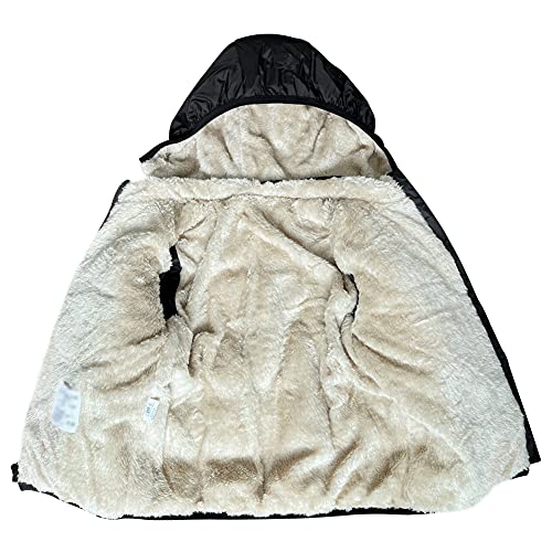 GOODKIDS Baby Girls Boys' Winter Fleece Jackets with Hooded Toddler Warm Lined Coat Outer Clothing 1-6 Years - color: Black, size: 1-2T