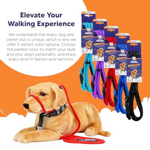 Heather's Heroes The Sidekick No-Pull Leash, Red, Mini - color: Red, size: Mini (1/4")