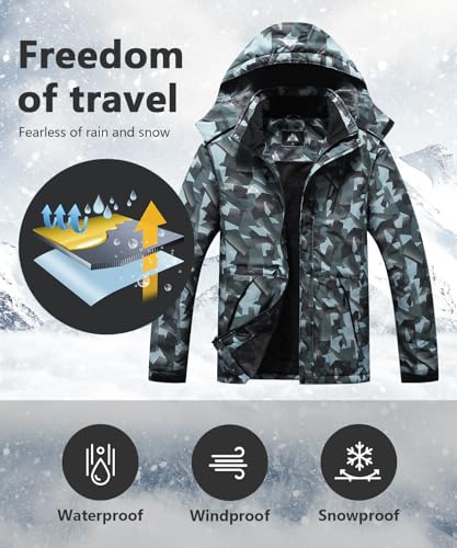 Men's Mountain Winter Coat - color: Army Green Camo, size: Small