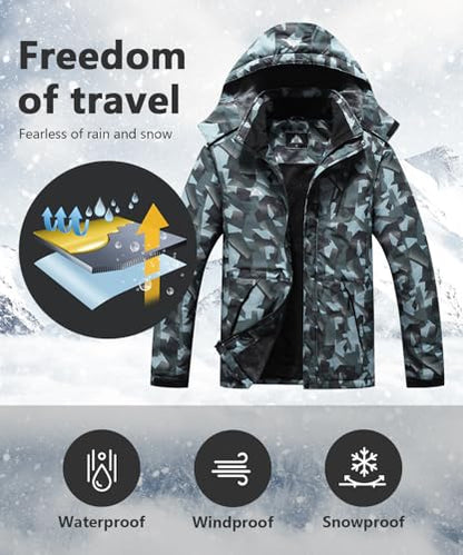 Men's Mountain Winter Coat - color: Army Green Camo, size: Small