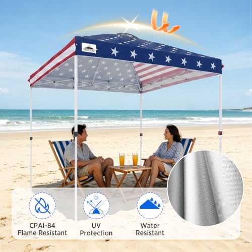 EAGLE PEAK 8x8 Pop Up Canopy Tent Easy Up Canopy Outdoor, American Flag - color: American Flag, size: 8x8