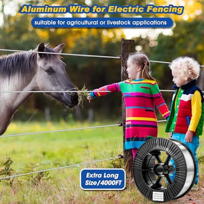 Gisafai 4000 ft 16 Gauge Aluminum Wire for Electric Fencing - size: 4000 ft 16 Gauge