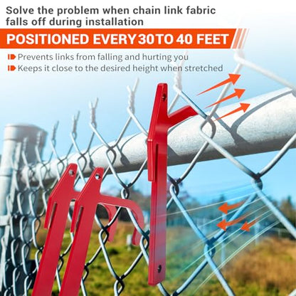 10Pcs Chain Link Fence Metal Banana Clip, Tensioning and Stretching Tool, Fence Top Rail Fabric Hanging Tool