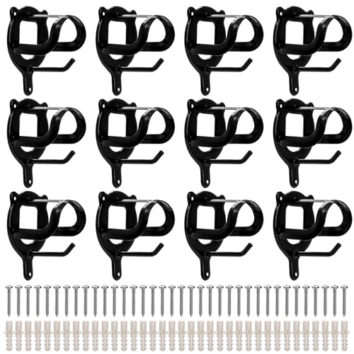 Cididu 12 Counts Horse Bridle Rack, Metal Bridle Hooks Bracket, Bridle Holder Wall Mount with Tubes and Screw, Horse Tack Harness Storage Halter Hanger for Tack Room Horse Barn Supplies