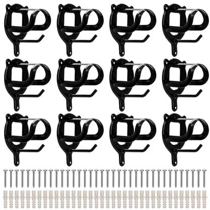 Cididu 12 Counts Horse Bridle Rack, Metal Bridle Hooks Bracket, Bridle Holder Wall Mount with Tubes and Screw, Horse Tack Harness Storage Halter Hanger for Tack Room Horse Barn Supplies