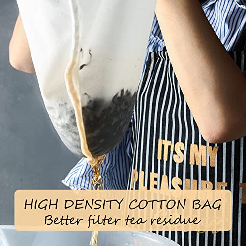 Ultra Fine Mesh Strainer Bag Reusable Food Grade Filter Zipper Bags with Stainless Steel Handle for Filter Coffee Tea Milk Juice Oil