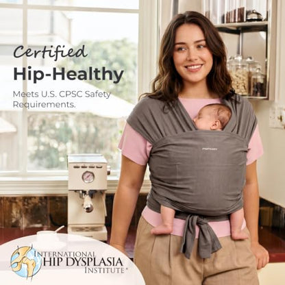 Momcozy Baby Wrap Carrier, Easy-On 2-Piece Design, Newborn to 33 lb - color: Brown