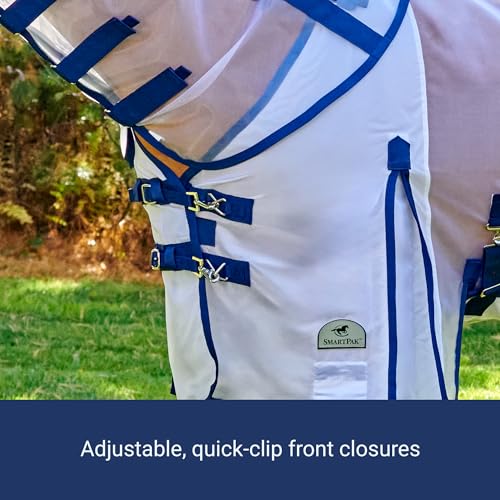 SmartEquine Fine Mesh Horse Fly Sheet with Neck Cover | Optimal Coverage and Breathability | Mesh Fly Sheets for Horses | Ideal for Sensitive Skin Protection (75") - size: 75"