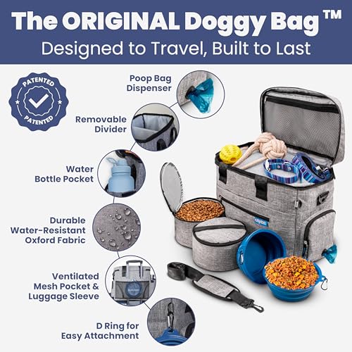 Rubyloo Pet Travel Bundle – Original Doggy Bag (Grey) + Vet-Approved Pet First Aid Kit for Dogs & Cats