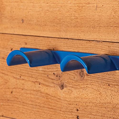 EASY-UP Coated Metal 5 Hook Rounded Tack Rack | Horse Tack Organizer for Barn & Equestrian Enthusiasts | Portable & Mountable with Supportive Crowns