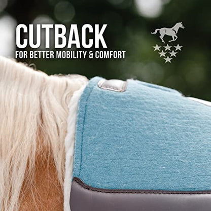 Professional's Choice 100% Steam-Pressed Saddle Pad | Wither Relief and Helps to Protect Against Pressure Points | Soft Fleece Bottom | 31" x 32" | 1 1/4" Felt | Pacific Blue