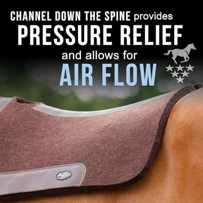 Professional's Choice 100% Steam-Pressed Wool Felt Western Saddle Pad - color: Chocolate, size: 31" x 32" x 1"