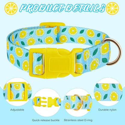 Talltalk Goat Collars with Bells Grazing Copper Bell and Adjustable Nylon Collar Set Loud Bronze Bell for Farm Pet Sheep Cow Sheep Dog Accessories Goat Gift(Lemon,Blue) - color: Blue, style: Lemon