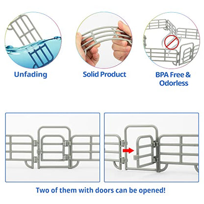 TOYMANY 20PCS Plastic Fence Toys Corral Fencing Panel Accessories Playset - style: Silver(20PCS)