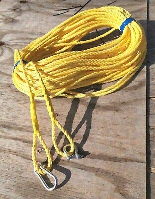 Yellow Poly Rope 5/16" x 100 Foot Polypropylene, Marine, Industrial, Resistant to Moisture Chemical Oil Floats Stretch Resistant Deer Fence Home Improvement DIY Yellow Rope, Great White Brands, USA