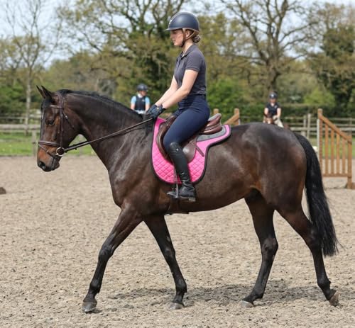 Horse English Quilted Contoured Padded All-Purpose Trail Saddle Pad 72184GR - color: Pink