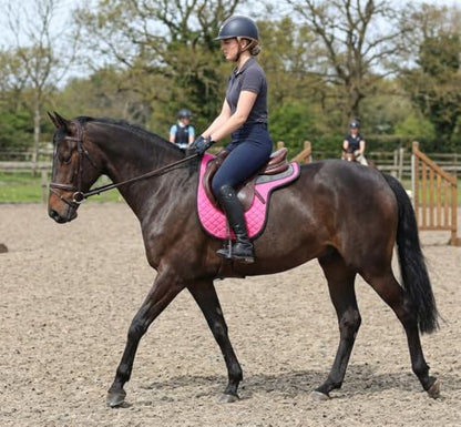 Horse English Quilted Contoured Padded All-Purpose Trail Saddle Pad 72184GR - color: Pink
